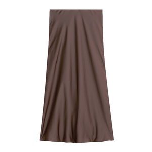J Crew brown satin slip skirt